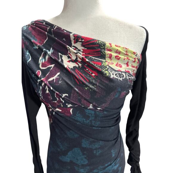 Save the Queen! Italy One-Shoulder Art Print Dress w/ Detachable Sleeve – Size S - Picture 5 of 7